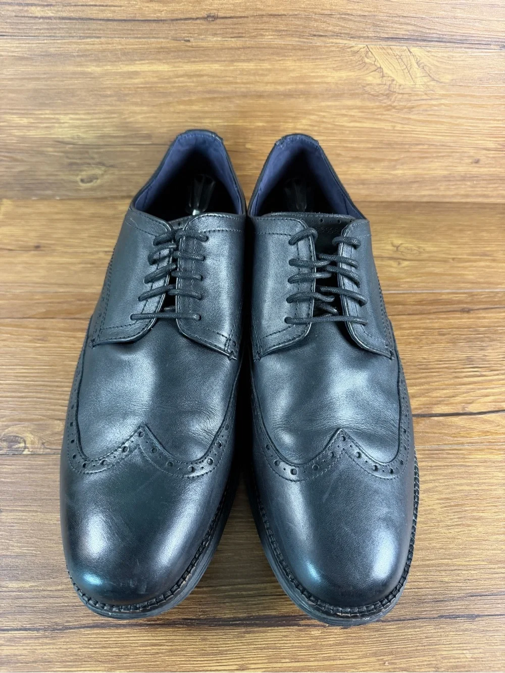 Mens Cole Haan Original Grand Black Leather Wingtips Shoes Men’s Size 15 WIDE